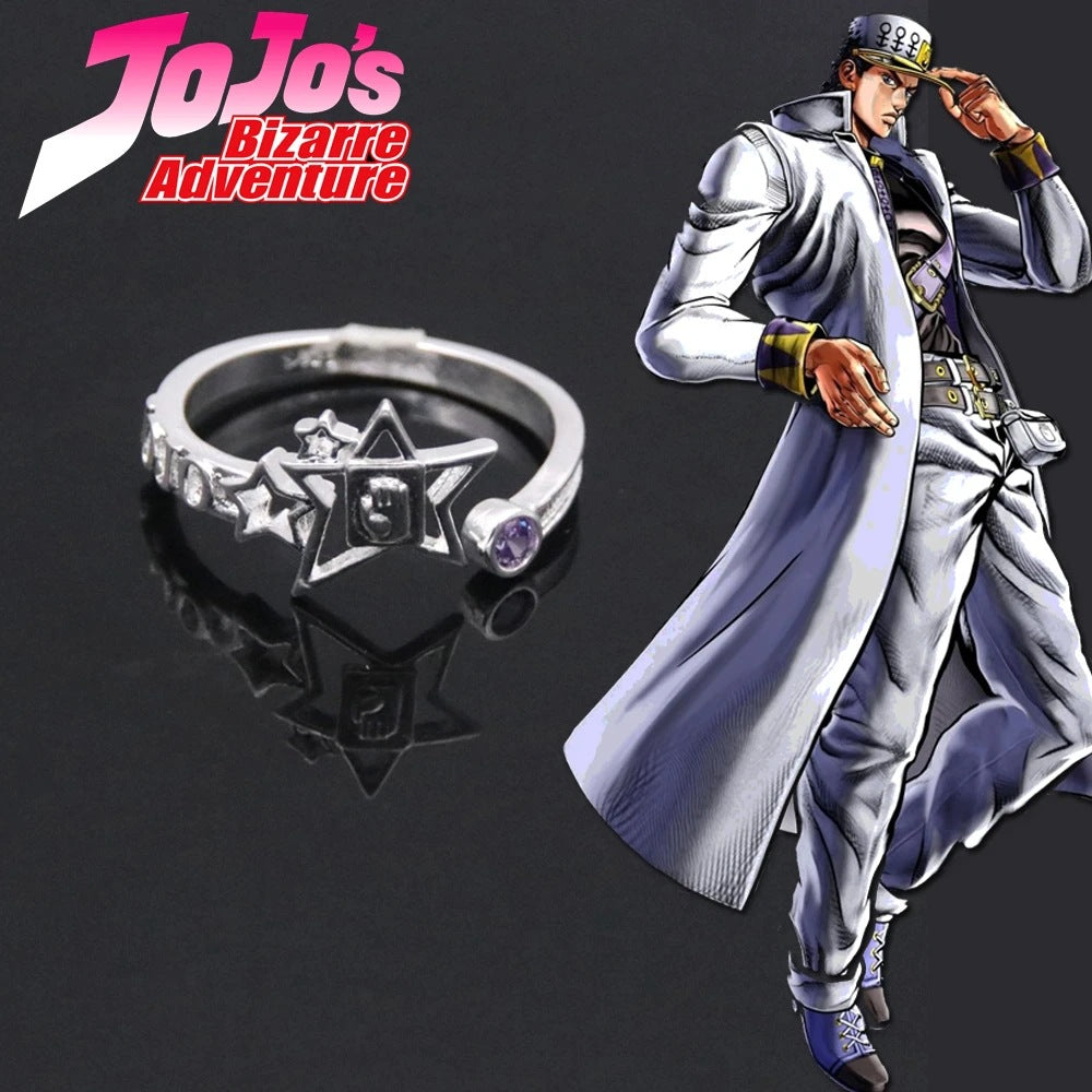 Anime JoJo's Bizarre Adventure Anime JoJo's Bizarre Adventure Josuke Higashikata Star Ring Stand Platinum Heart COS Ring