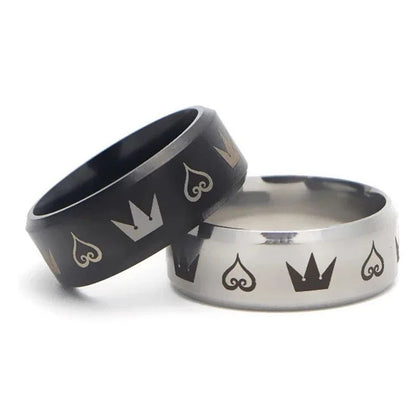 Stainless Steel Crown Couple Promise Rings for Men and Women