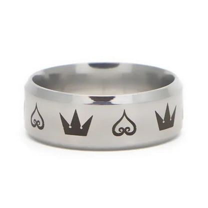 Stainless Steel Crown Couple Promise Rings for Men and Women