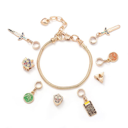 Legend of Zelda Breath of the Wild Bracelet Shika Stone Glasses Link Shield Master Sword Cartoon DIY Bracelet